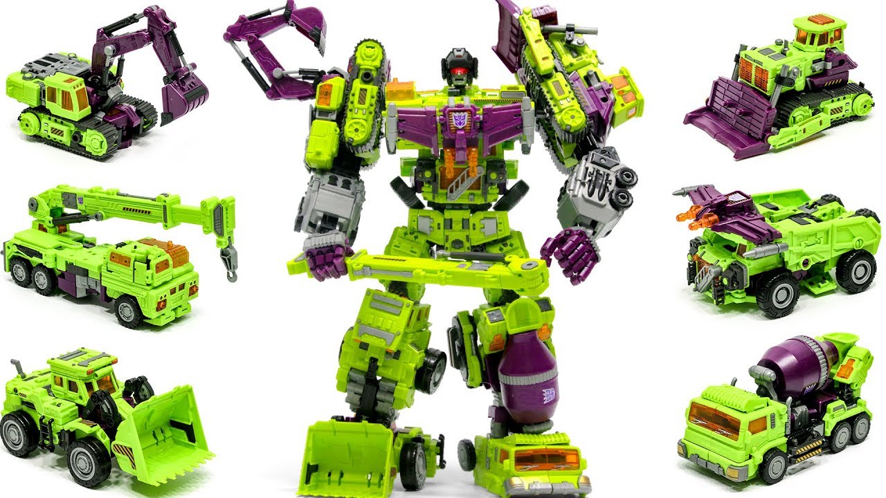 Transformers Constructicon Green NBK TF Engineering KO Devastator 6 Vehicle Car Combine Robots Toys