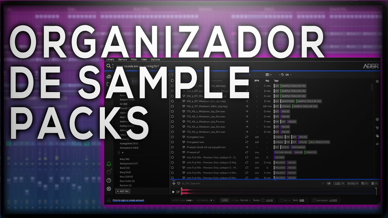 Organizando os Sample Packs - ADSR Sample Manager (GRATIS)
