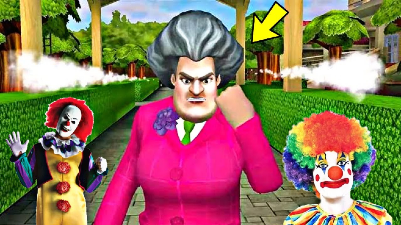 المعلمة الشريرة حبست المهرج المضحك l لعبة المعلمة الشريرة scary teacher 3d