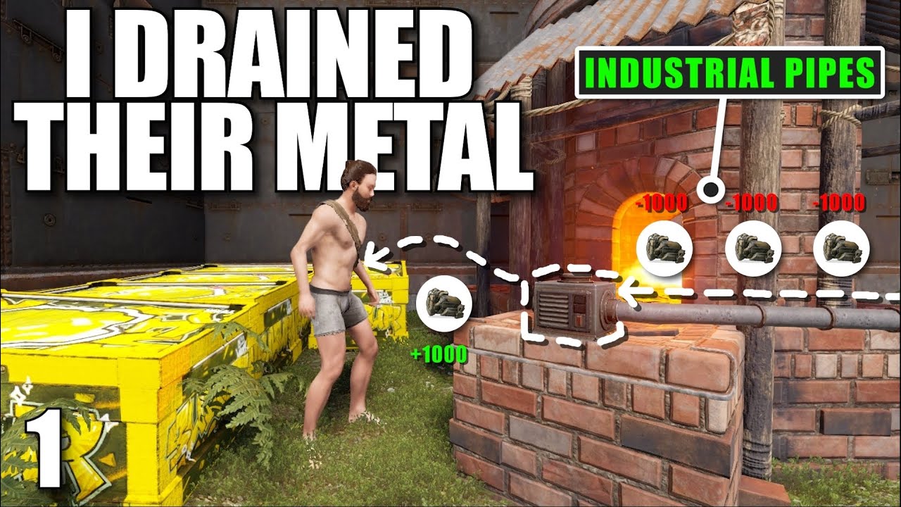 I DRAINED 50,000+ METAL THROUGH THIS CLANS INDUSTRIAL PIPES | Solo Rust