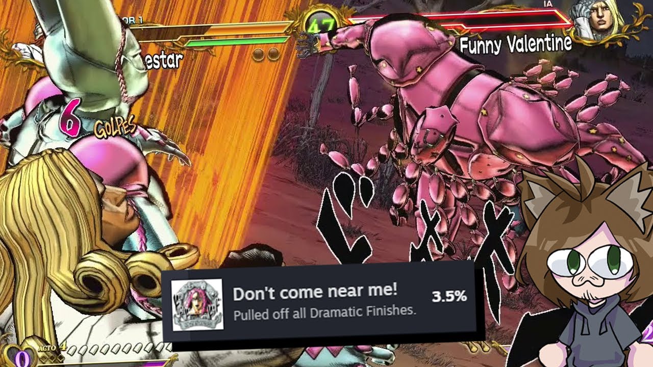 FIZ TODOS os DRAMATIC FINISH e FINALMENTE PEGUEI A CONQUISTA no jogo de JOJO