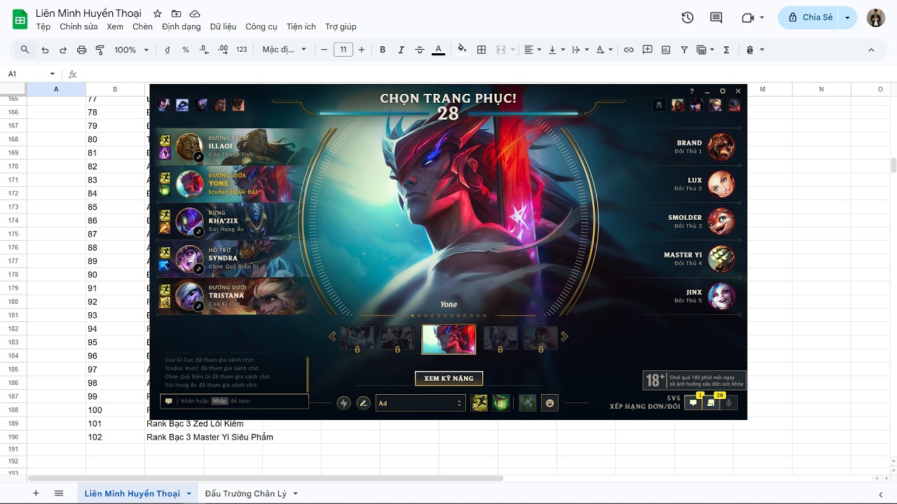 Rank Bạc 4 Yone