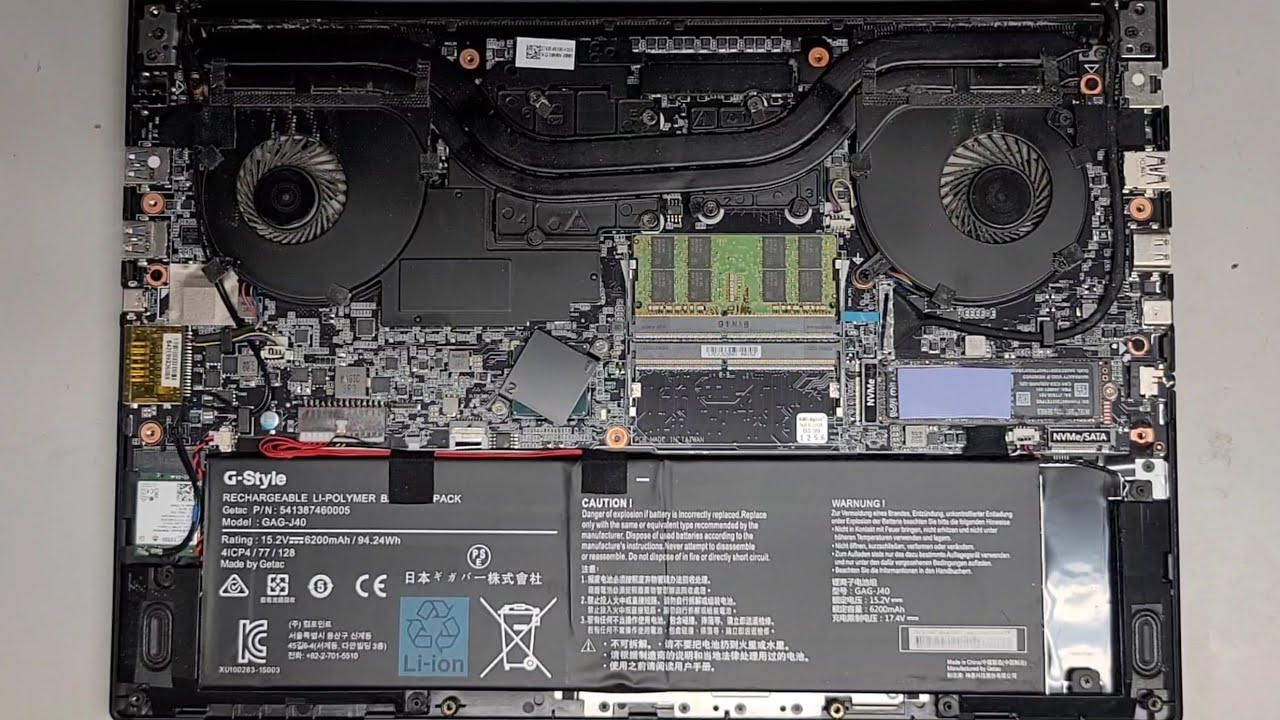 Gigabyte Aero 15 15-X9 Disassembly RAM SSD Hard Drive Upgrade Fan Repair Heatsink Thermal Paste