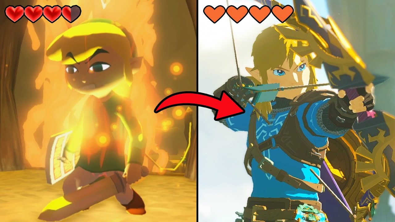 Zelda but SWITCHING GAMES if I take Damage