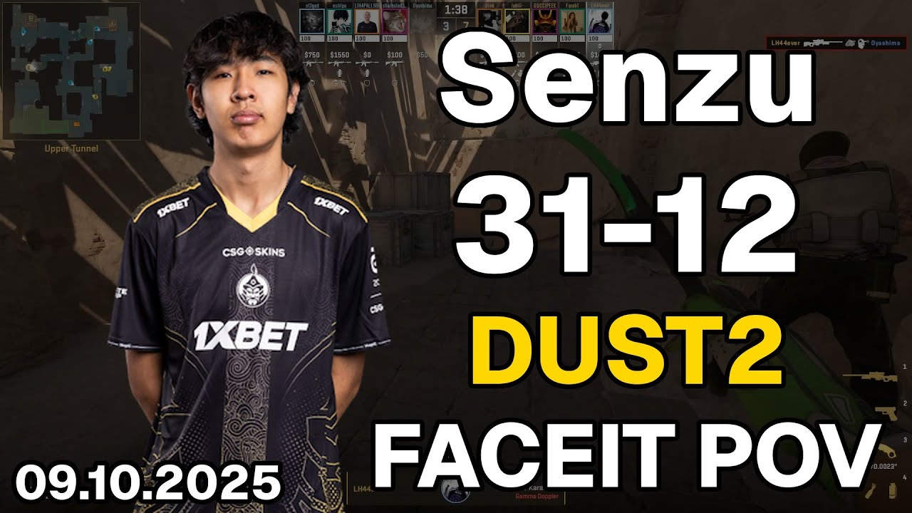Senzu (31-12, 2.58 K/D) Dust2 | FACEIT POV DEMO CS2 | Oct 09, 2025 15:12 UTC
