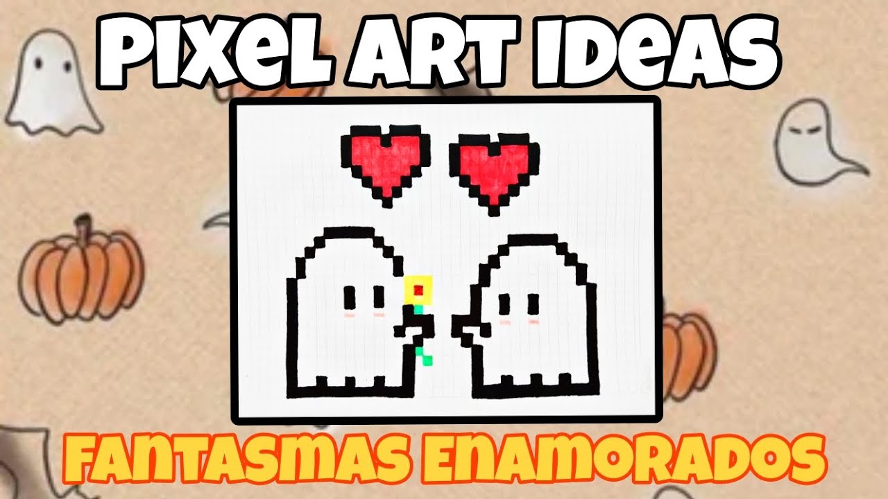 Pixel Art Ideas - FANTASMAS ENAMORADOS 🎨
