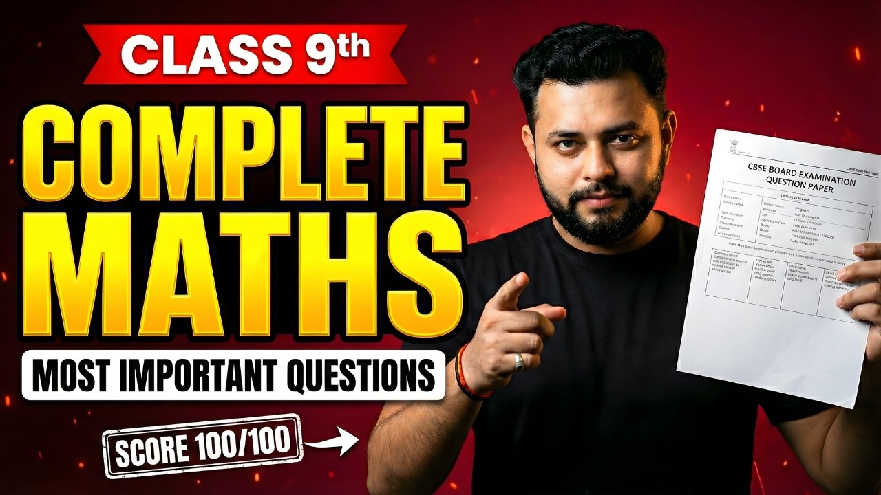 Class 9 Maths Complete Syllabus in One Shot | Most Important Questions for Final Exams | CBSE