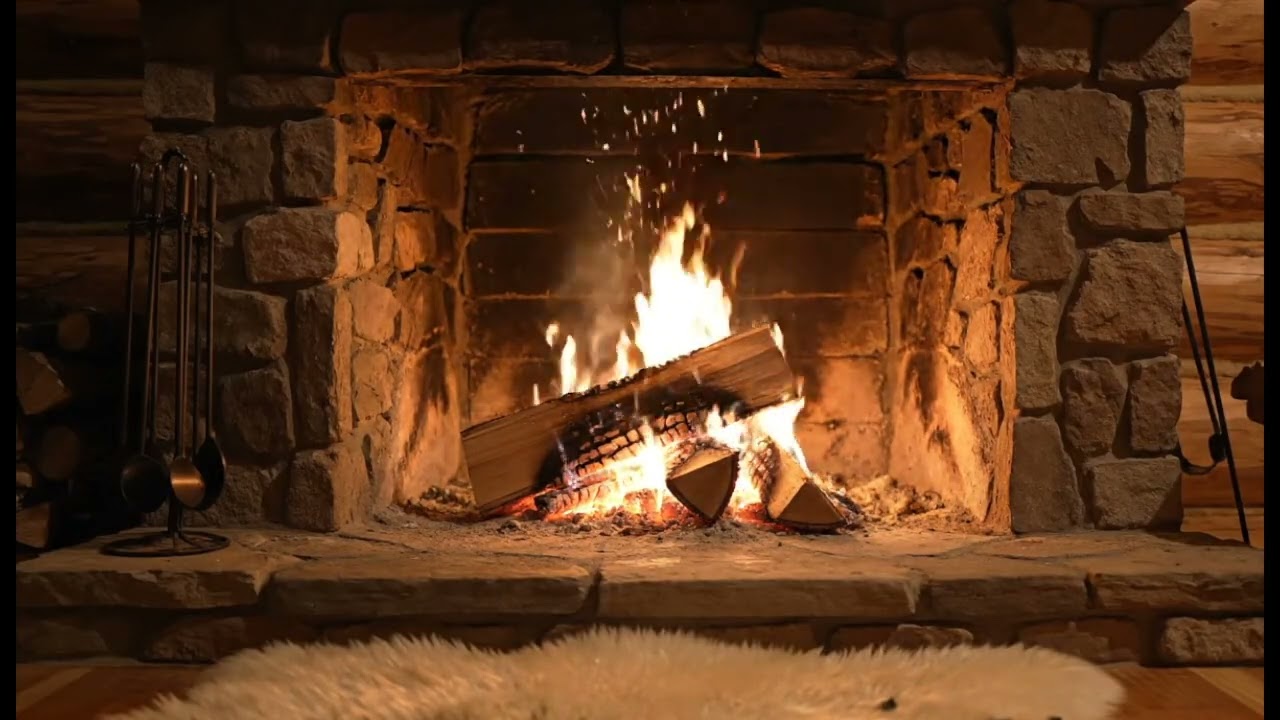 10 Hours Cozy Fireplace in Cabin | Warm Fire Ambience for Sleep, Study & Relax