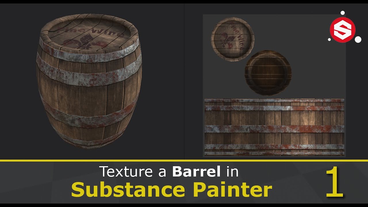 Texture a Barrel using Substance Painter: Wood (1/3)