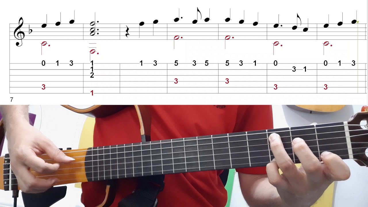 Una sencilla obra para Guitarra Clásica - Españoletas (tablatura + partitura)