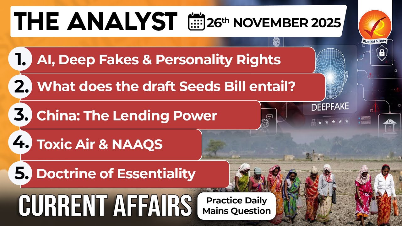 Current Affairs Today 26 Nov 2025 I UPSC Daily Current Affairs I The Hindu Analysis I The Analyst