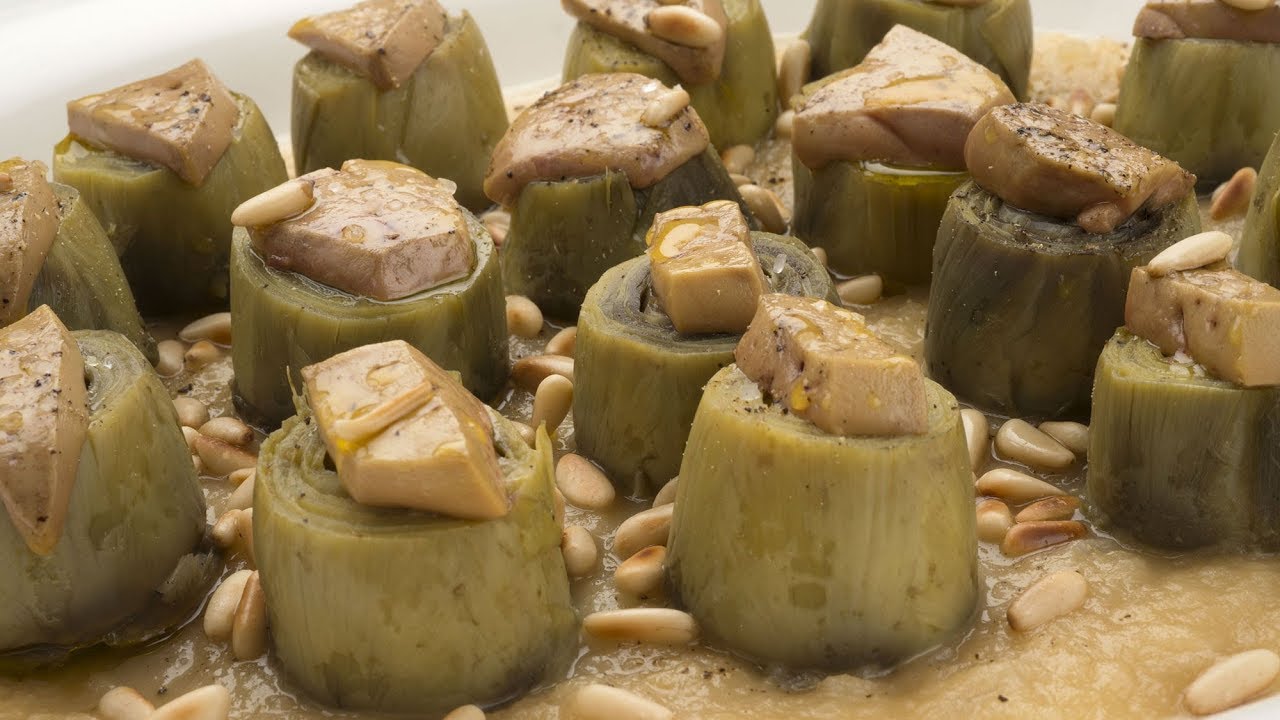 Receta con Alcachofas con foie y piñones de Karlos Arguiñano