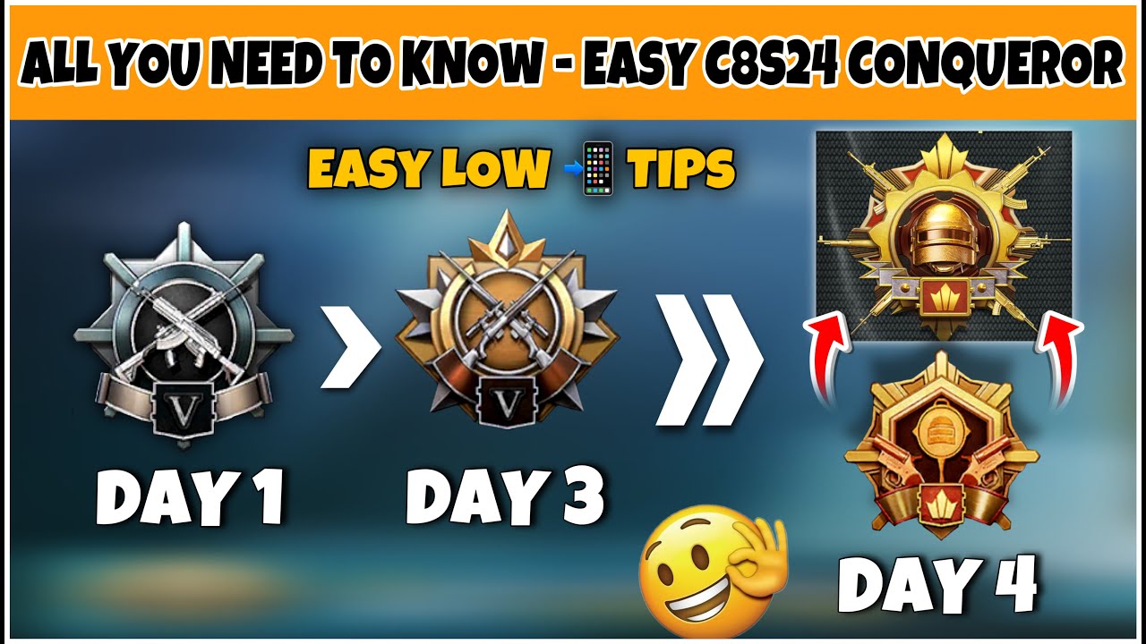 ACE करना WHY IMPORTANT ❗️ “4 DAY STATEGY”. LOW DEVICE EASY C8S24 CONQUEROR TIPs & TRICK.