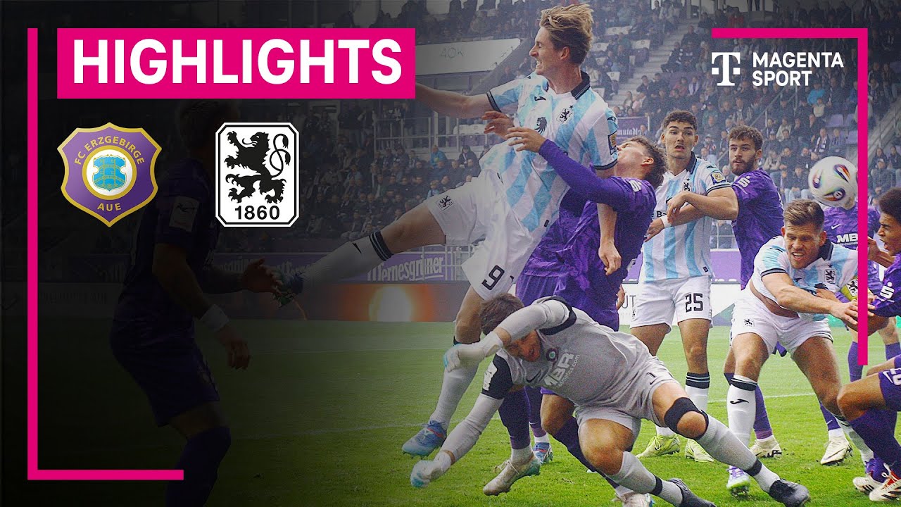 Erzgebirge Aue - TSV 1860 M&uuml;nchen | Highlights 3. Liga | MAGENTA SPORT