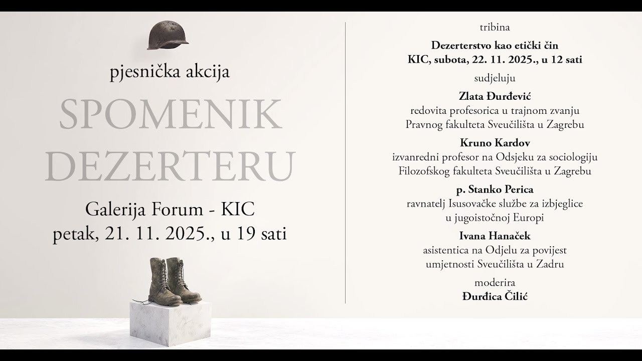 Dezerterstvo kao etički čin / Tribina / KIC 22. 11. 2025.