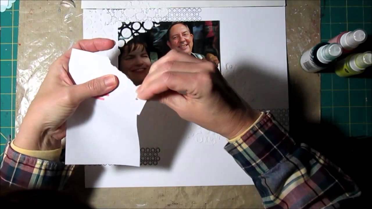 Scrapbooking Process Gesso, Mist and Punches