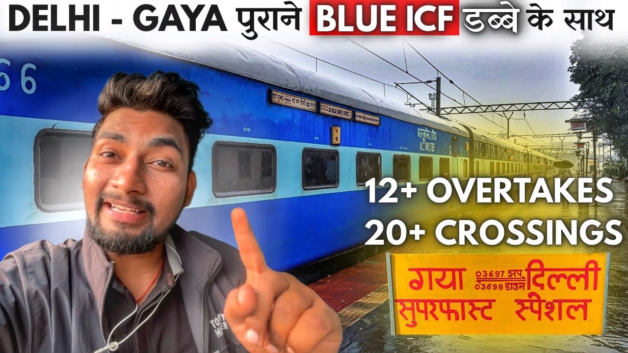 “Blue ICF Monster on Fire! Delhi-Gaya Mahabodhi Clone |20+ Crossing, 12+ Overtakes|  Action packed”