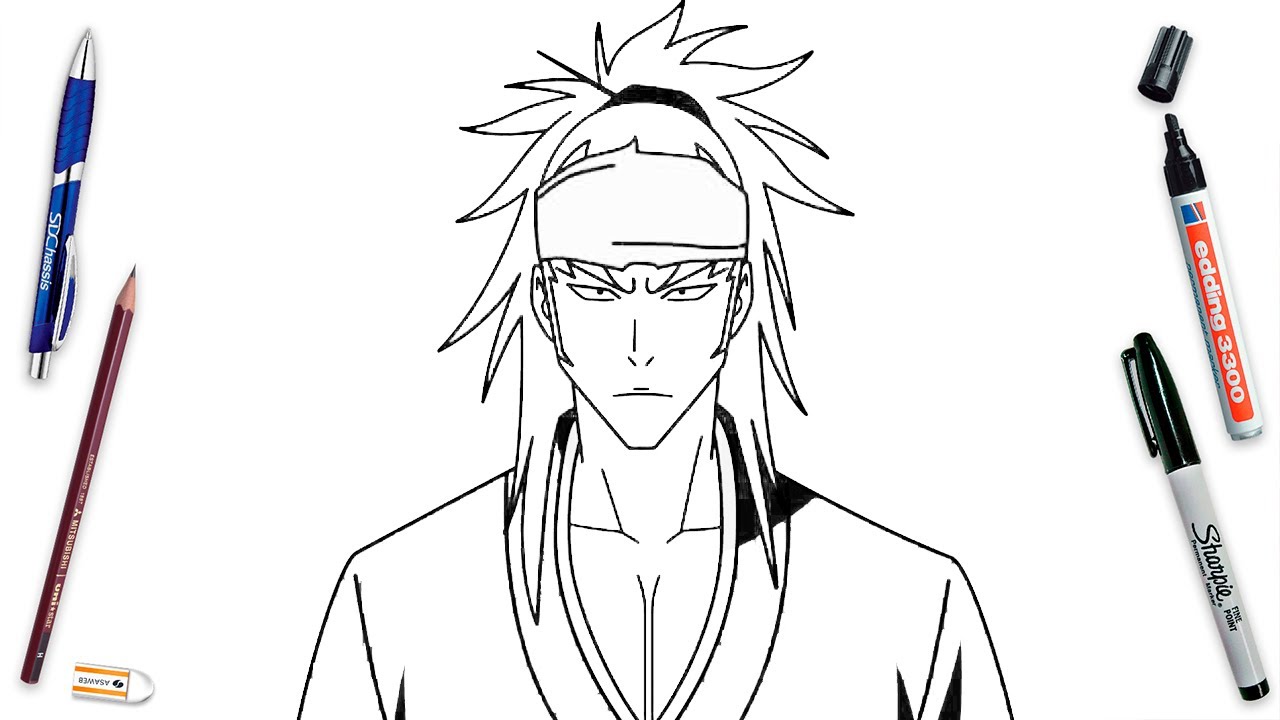 How To Draw Renji Abarai Easy Step By Step | Bleach Art Lesson