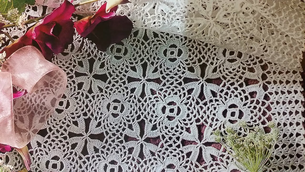 Flor a Crochet(ganchillo) para camino,centro de mesa,mantel y colcha #LasMaravillasdelCrochet
