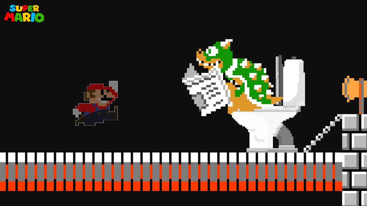 Super Mario Bros., but Mario Turns Invisible Every Time He Jumps...