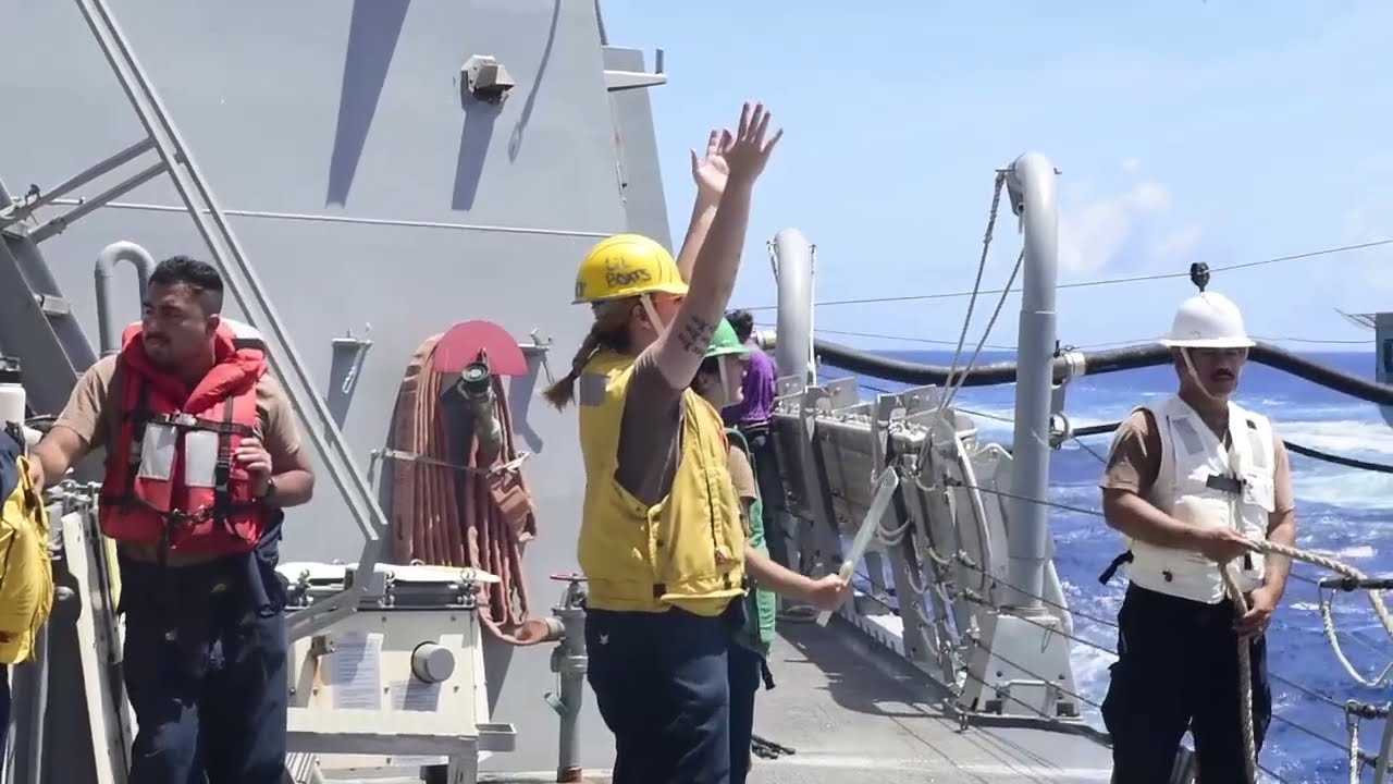 USS Daniel Inouye Conducts Underway Replenishment with USNS Charles Drew
