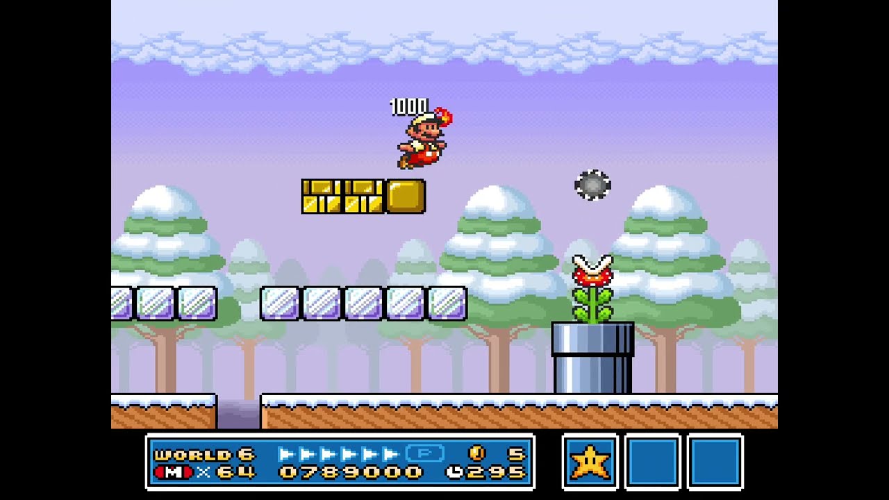 Super Mario All Stars. Super Mario Bros 3. Worlds 5 and 6. World 7 part 1