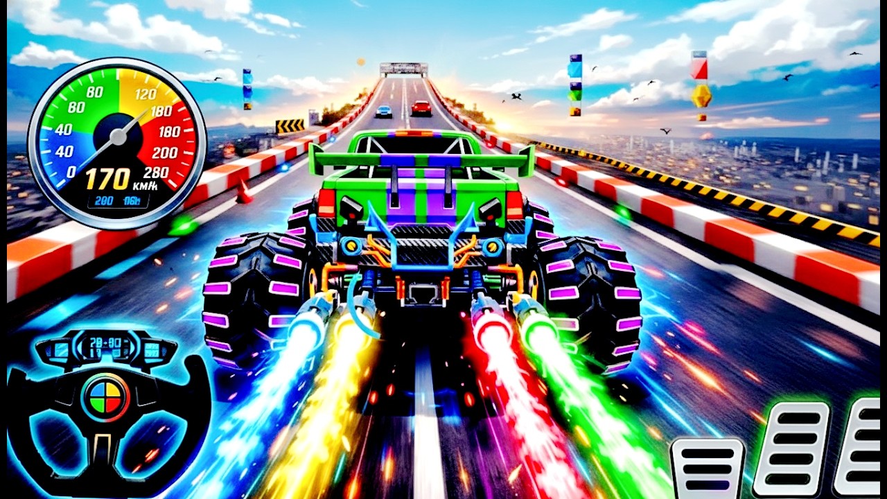 Watch Monster Truck: Epic New Monster Truck Racing & High-Speed Stunts on Off-Road Track!