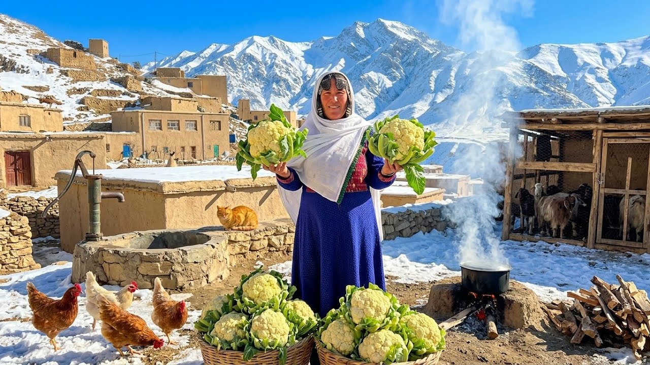 Rustic Winter Cooking | A Simple Village Meal in the Snow