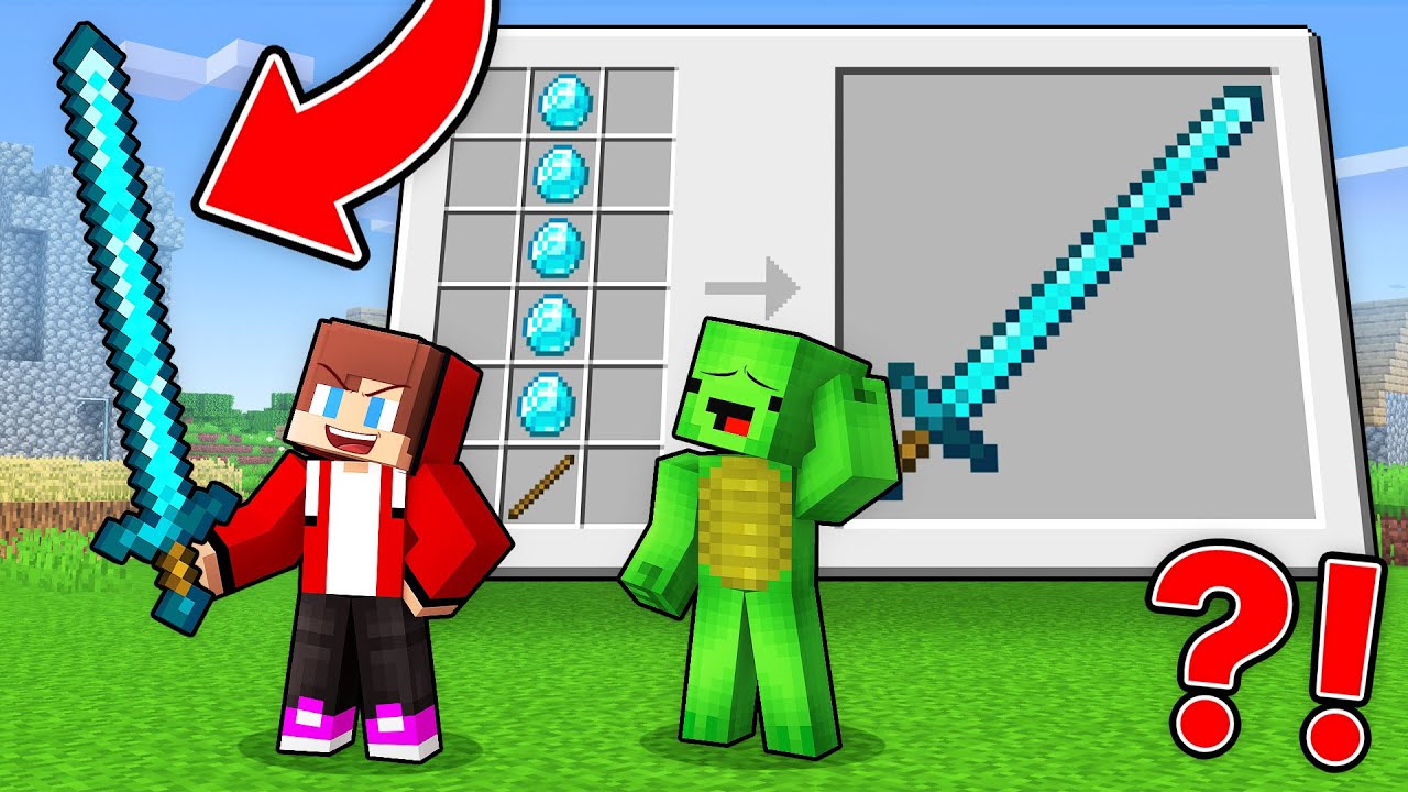 Mikey and JJ Crafted the LONGEST DIAMOND SWORD in Minecraft (Maizen)