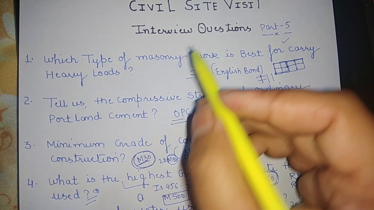 Most Asked Civil Engineer Interview Questions for Fresher Civil Engineers | CIVIL SITE VISIT