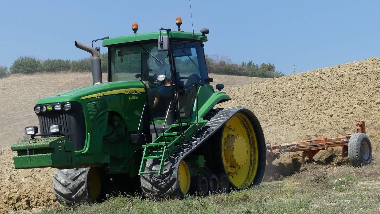 EXTREME MOTOR SOUND | TRACKED JOHN DEERE 8520T + aratro quadrivomere da collina CMA | MAZZAROSA