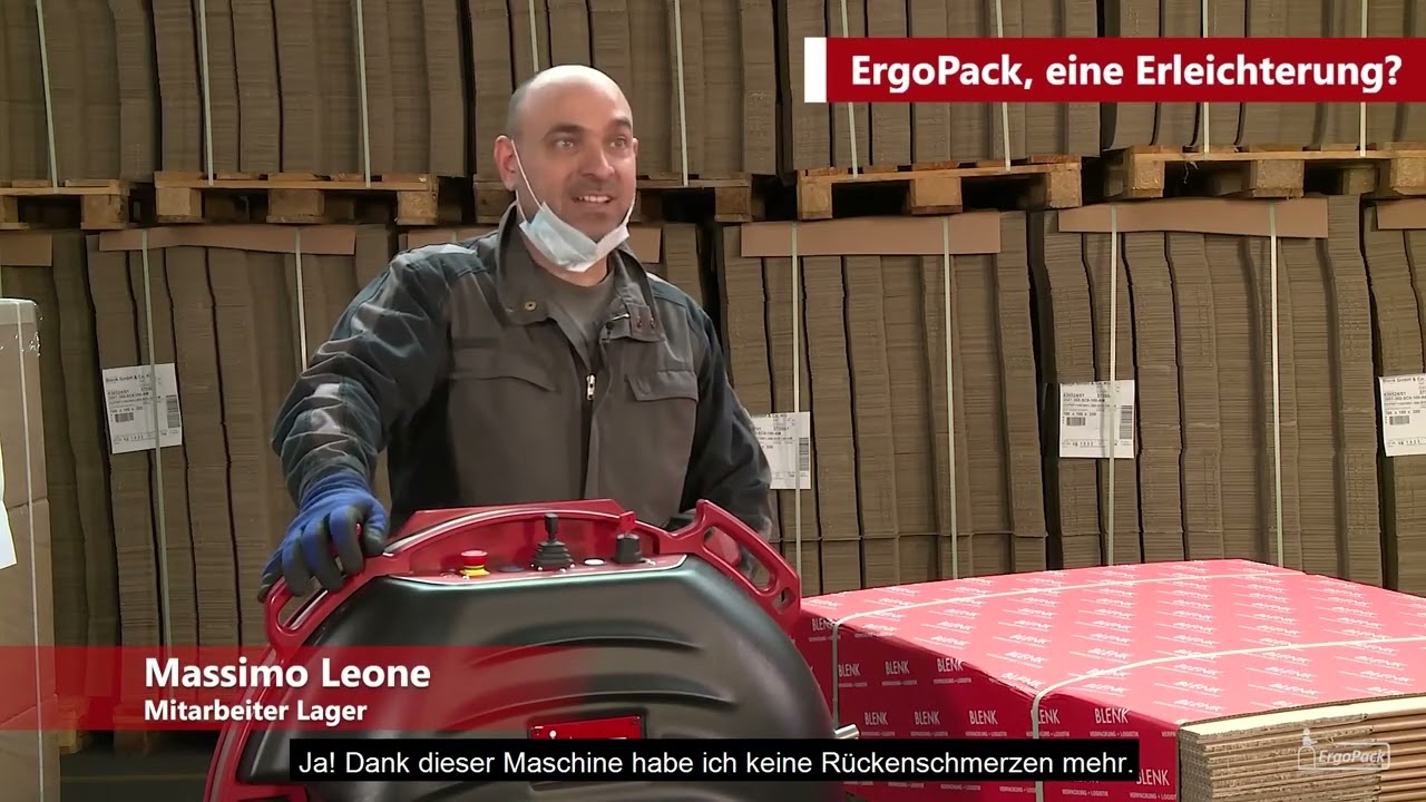 ErgoPack X Pert Line strapping cardboard cartons on a pallets