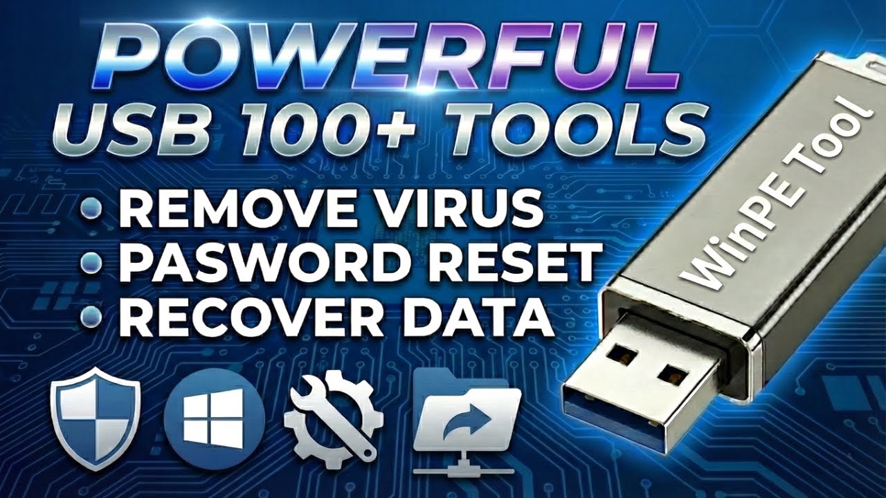 USB-накопитель с более чем 100 мощными инструментами: восстановление данных, сброс пароля и испра...