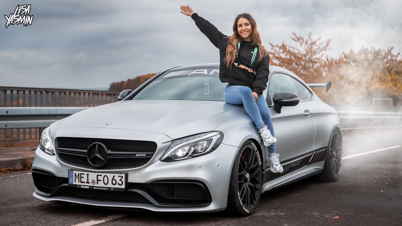 Lisa lernt Driften und Burnouts mit dem C63s | reifen.com | Lisa Yasmin