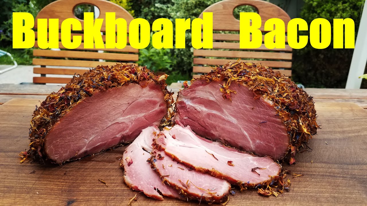 Buckboard Bacon - leckerer Schweinenacken gepökelt und heiß geräuchert