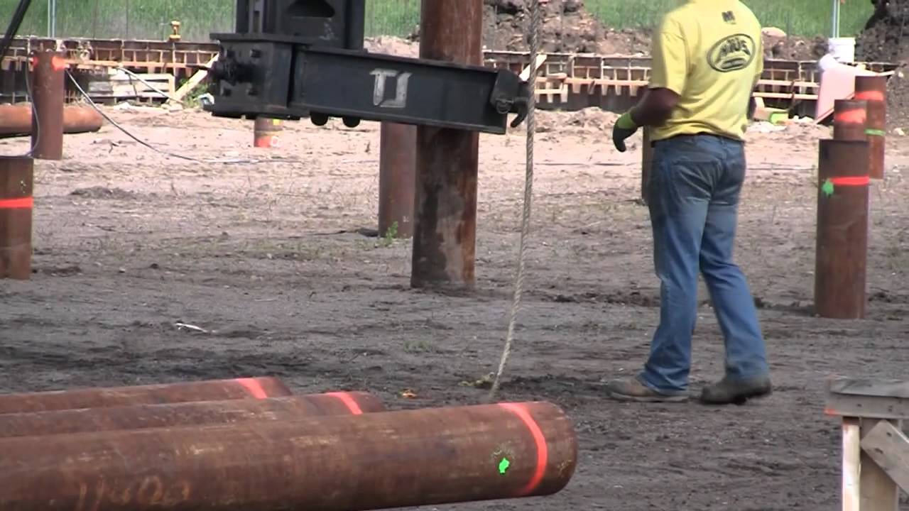 Driving Piles for a Building Foundation