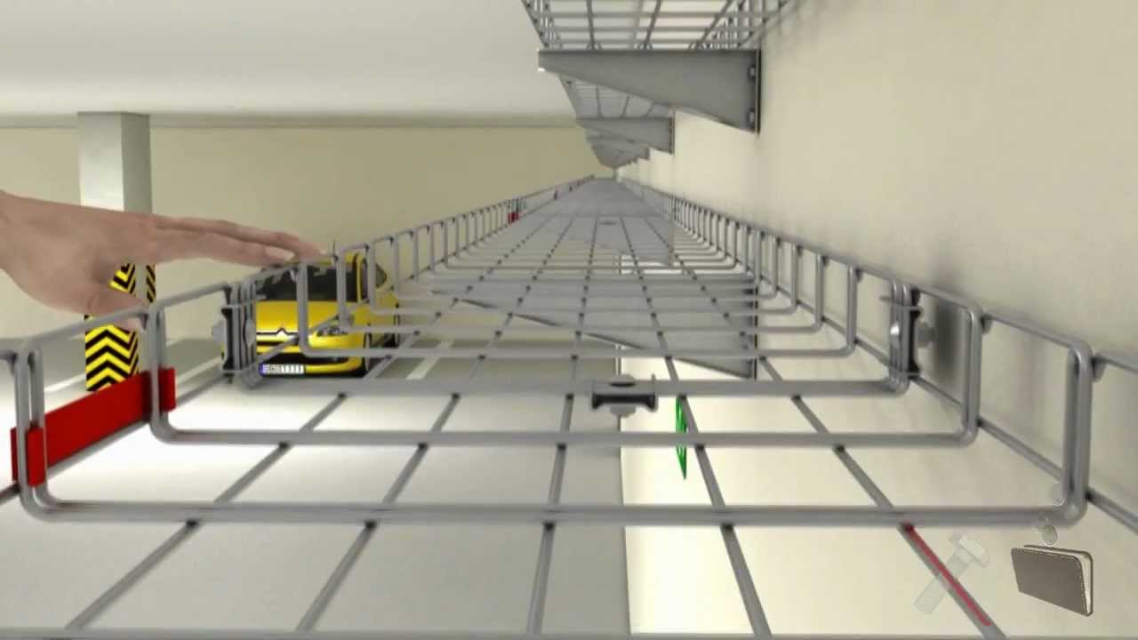 Animace montáže systému drátěných kabelových žlabů MERKUR 2