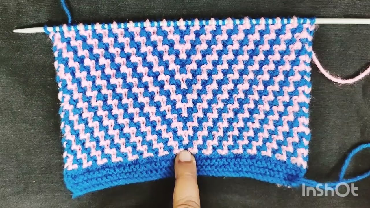 Easy double color knitting pattern no.121 | HINDI