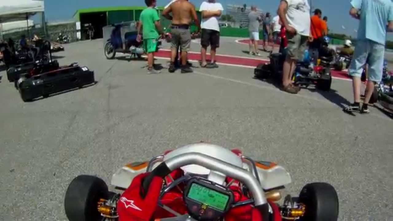 Spirit KZ-10 gara2 pista kart Misano on board camera