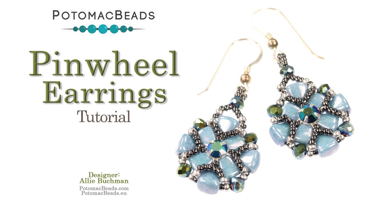 Pinwheel Earrings- DIY Jewelry Making Tutorial by PotomacBeads