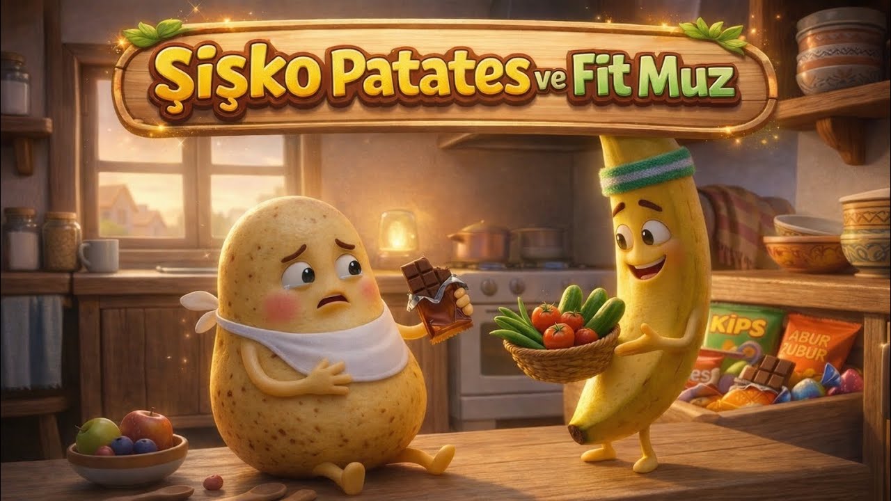 Şişko Patates Abur Cuburu Bırakabilecek mi? 🍟🍫 | Eğitici Çocuk Masalı