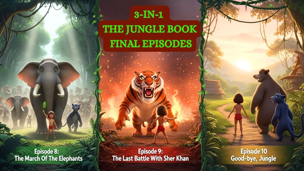 3-IN-1 Jungle Book Final Episodes | The Jungle Book Series | Cartoon Story In English #cartoon