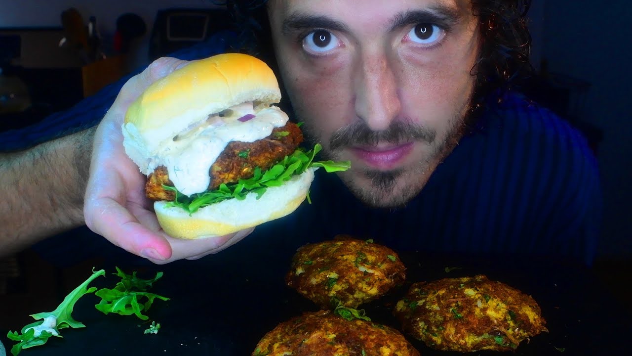 ASMR CRUNCHY CRAB CAKES ! | Homemade | Cookbang NO TALKING | Nomnomsamimeboy