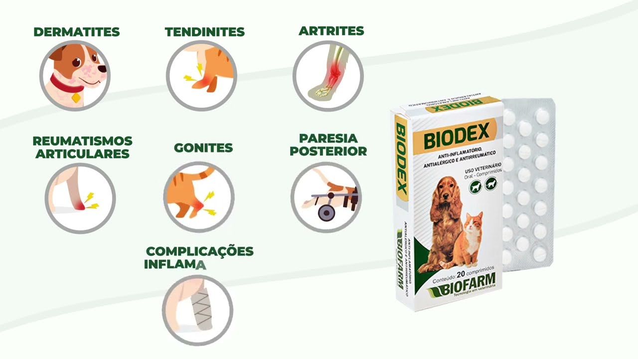 BIODEX comprimido é um potente anti-inflamatório.