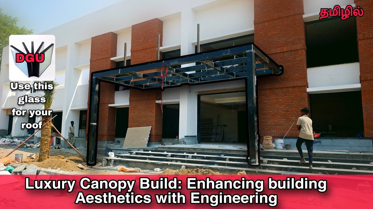 Building a Premium Glass & Metal Canopy for Commercial Buildings | Contact: 9500478254.