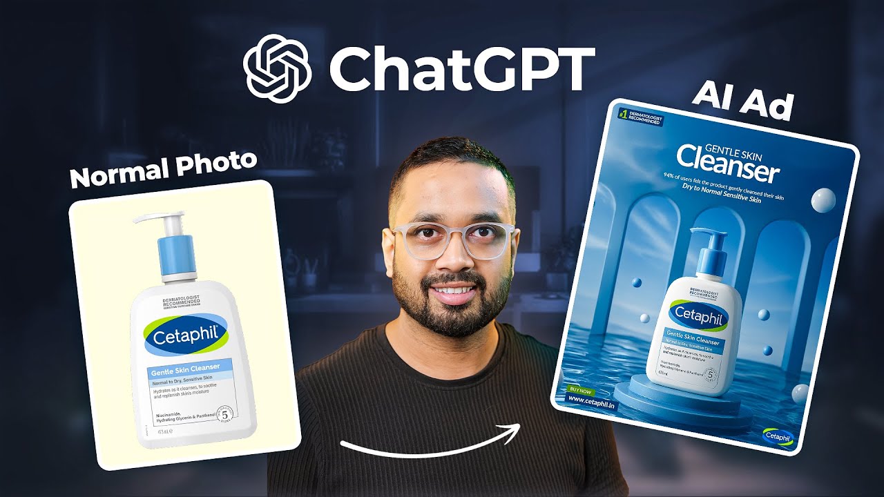Create Social Media Post Designs Using ChatGPT | (AI Product Photoshoot + Design Tutorial)