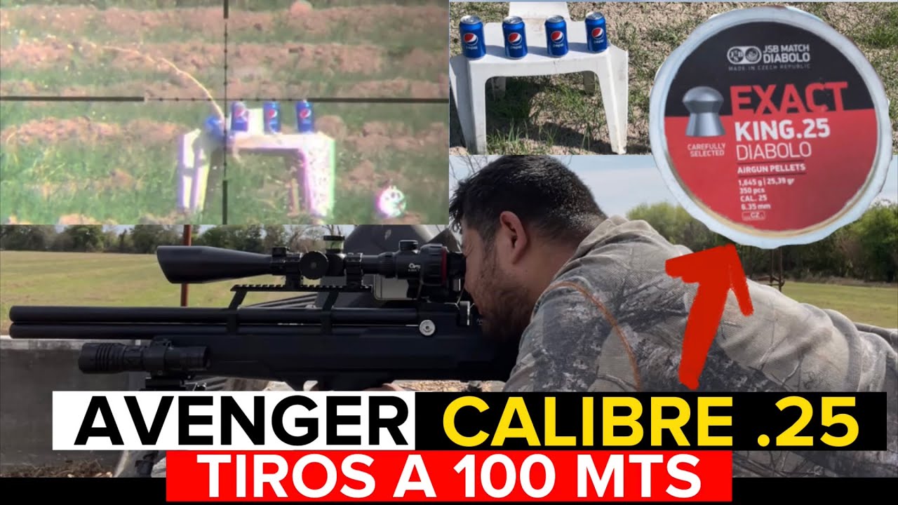AVENGER BULLPUP CALIBRE .25 pcp tiros a 100 metros #tirodeportivo #pcp #outdoors #rifle