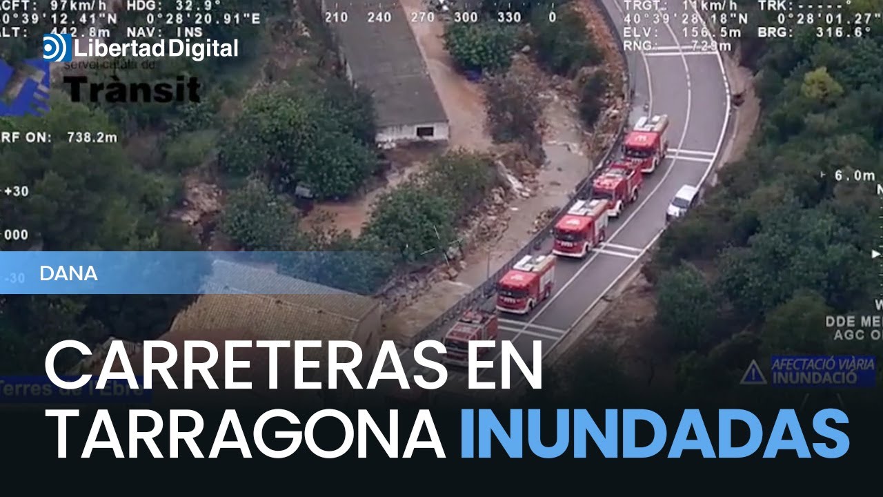 Lluvias torrenciales obligan a cortar carreteras en el sur de Tarragona
