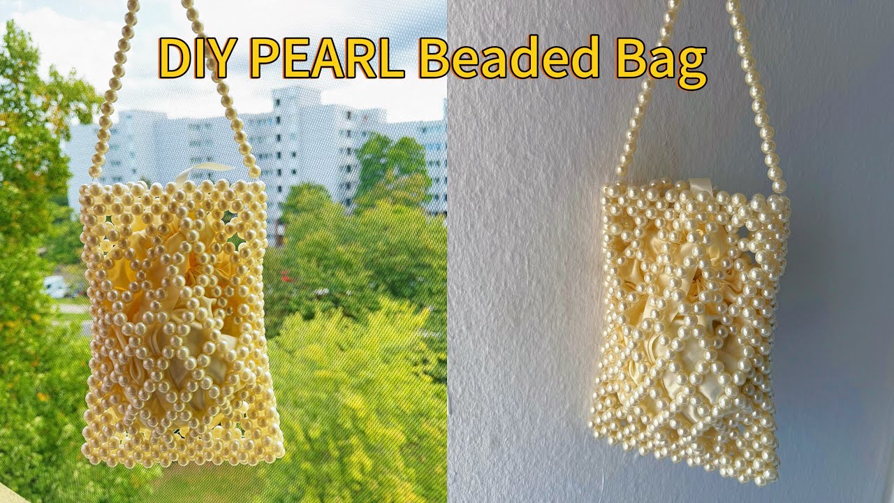 How to Make a Side Pearl Bead Bag. #beads