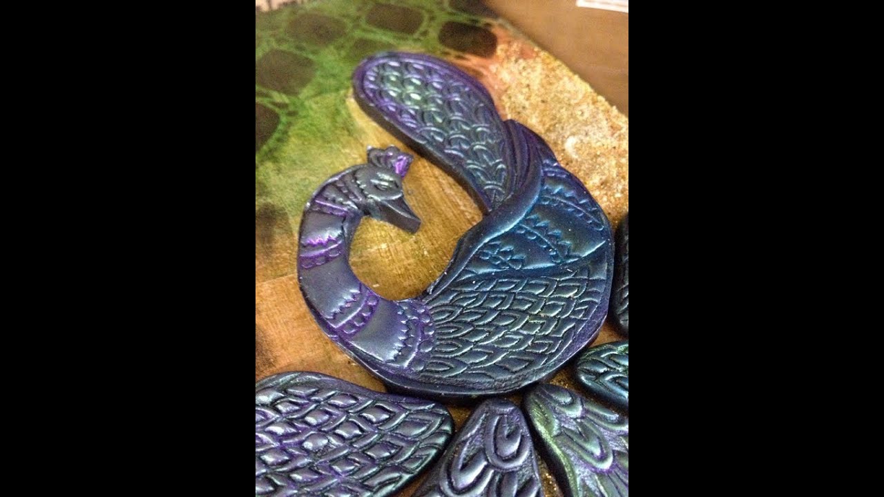 Art Journal Cover made with Polymer clay peacock Enjoy the process